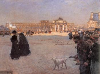 Giuseppe De Nittis : The Place de Carrousel and the Ruins of the Tuileries Palace